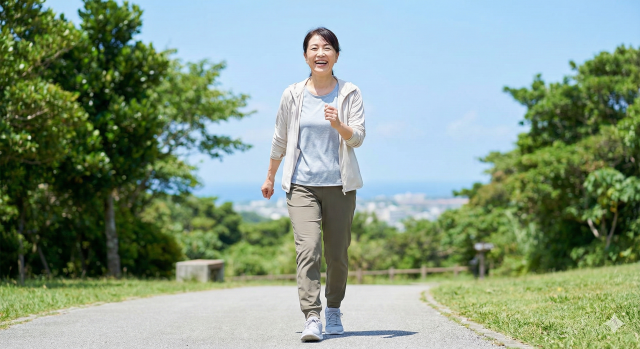 坐骨神経痛の痛みで歩けなかった状態から回復し、趣味のウォーキングを楽しむ50代女性