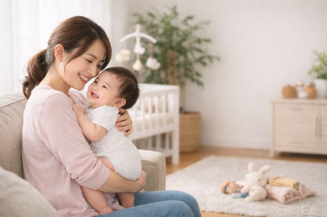 産後の腰痛が改善し、赤ちゃんを安心して抱っこできるようになった20代ママのイメージ